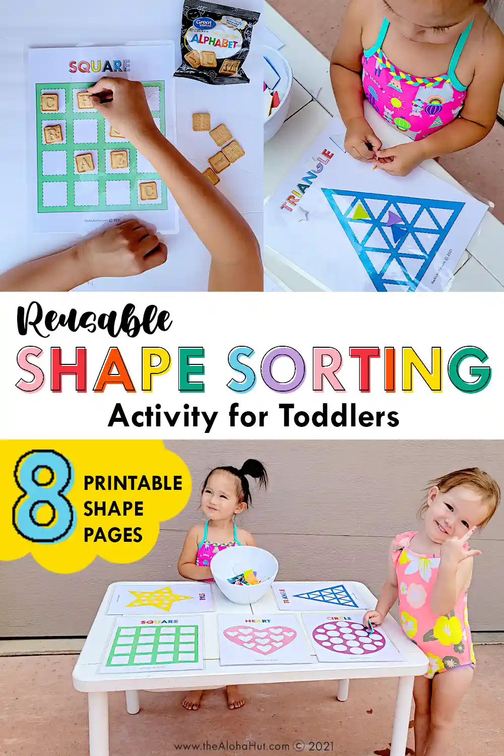 Shape Sorting Activity - printable - toddler activity - early childhood education - preschool