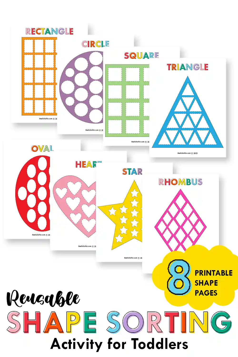 Shape Sorting Activity - printable - toddler activity - early childhood education - preschool