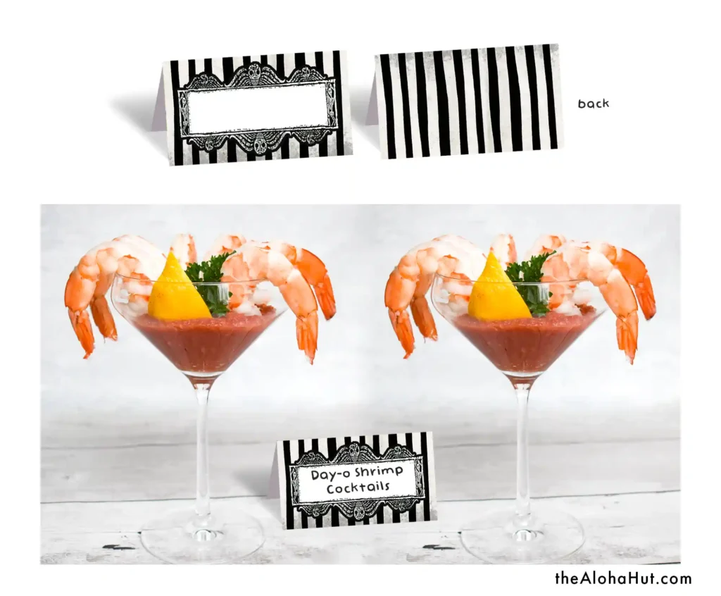 Beetlejuice Halloween Party Ideas - Blank Food Labels Tent Cards Editable