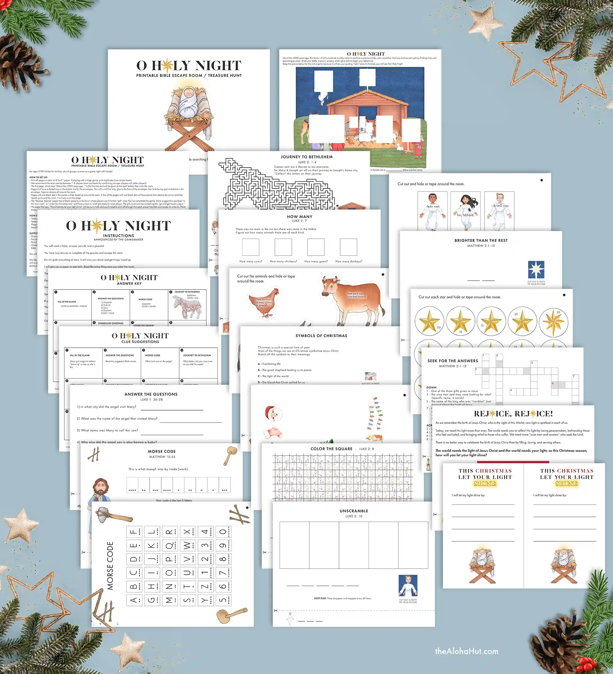 Christmas Nativity Escape Room Game - Indoor Scavenger Hunt Christmas Party Game